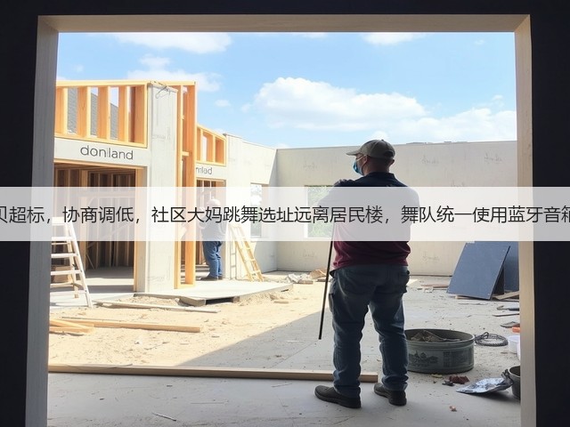 广场舞噪音，分贝超标，协商调低，社区大妈跳舞选址远离居民楼，舞队统一使用蓝牙音箱，背对音响方向(图2)