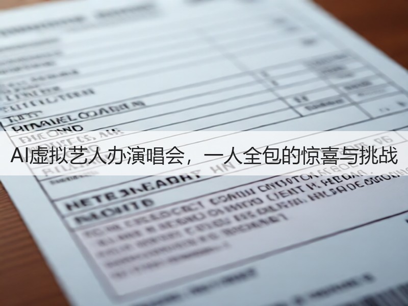 AI虚拟艺人办演唱会，一人全包的惊喜与挑战
