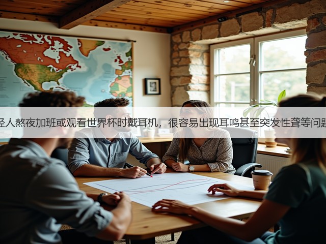年轻人熬夜加班或观看世界杯时戴耳机，很容易出现耳鸣甚至突发性聋等问题。(图3)