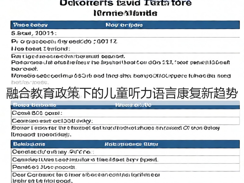 融合教育政策下的儿童听力语言康复新趋势
